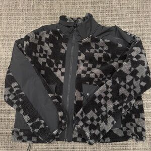 JoyLab Black and Gray Teddy Jacket